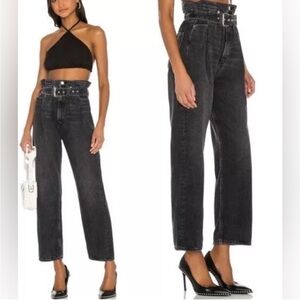 Agolde Revolve High Rise Charcoal Cropped Jeans Womens Size 24, with out belt